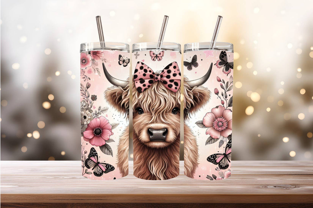 Highland Cow Tumbler, 20 oz. Stainless Steel