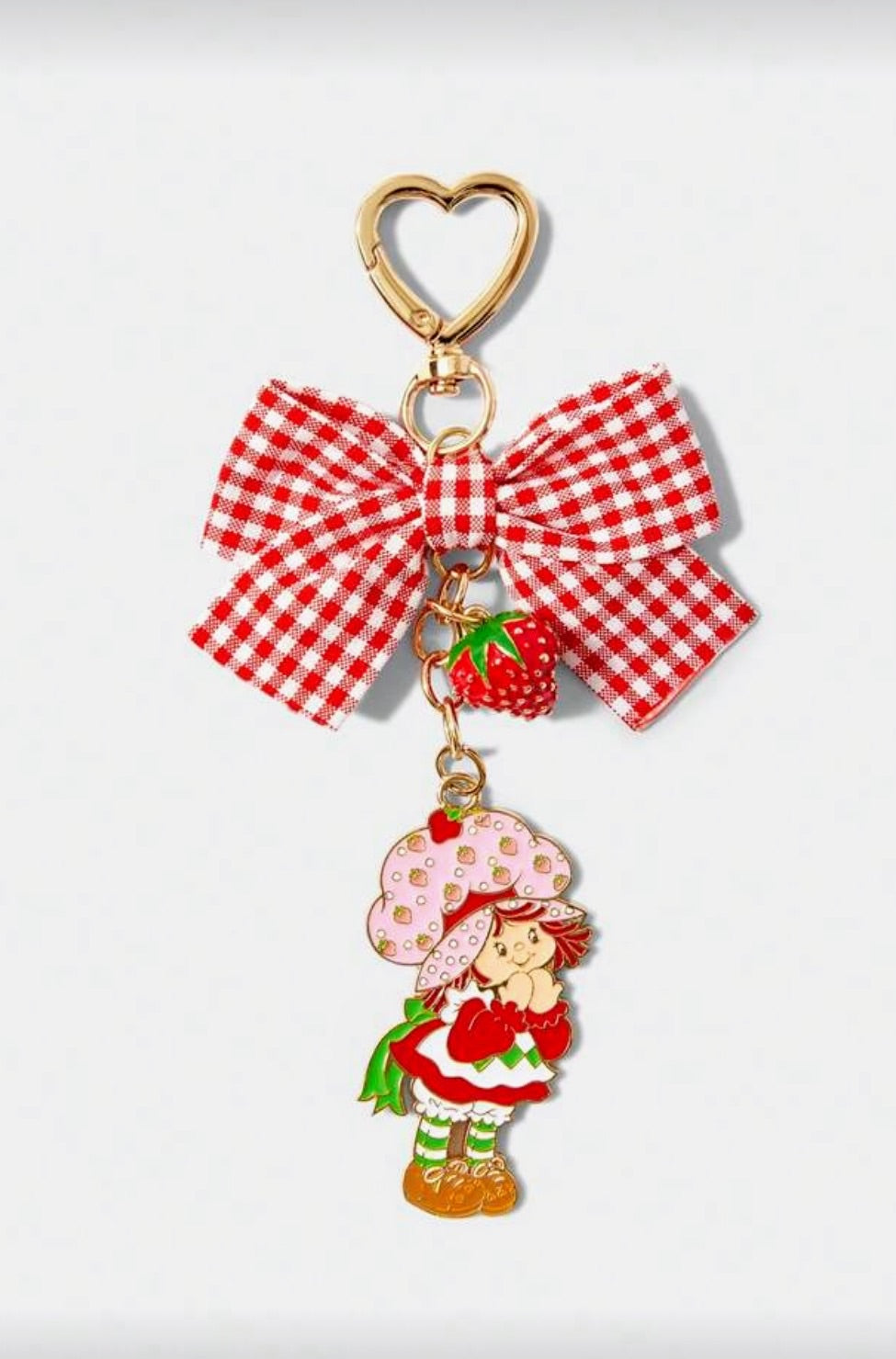 Strawberry Shortcake Plaid Bowknot Bag Charm
