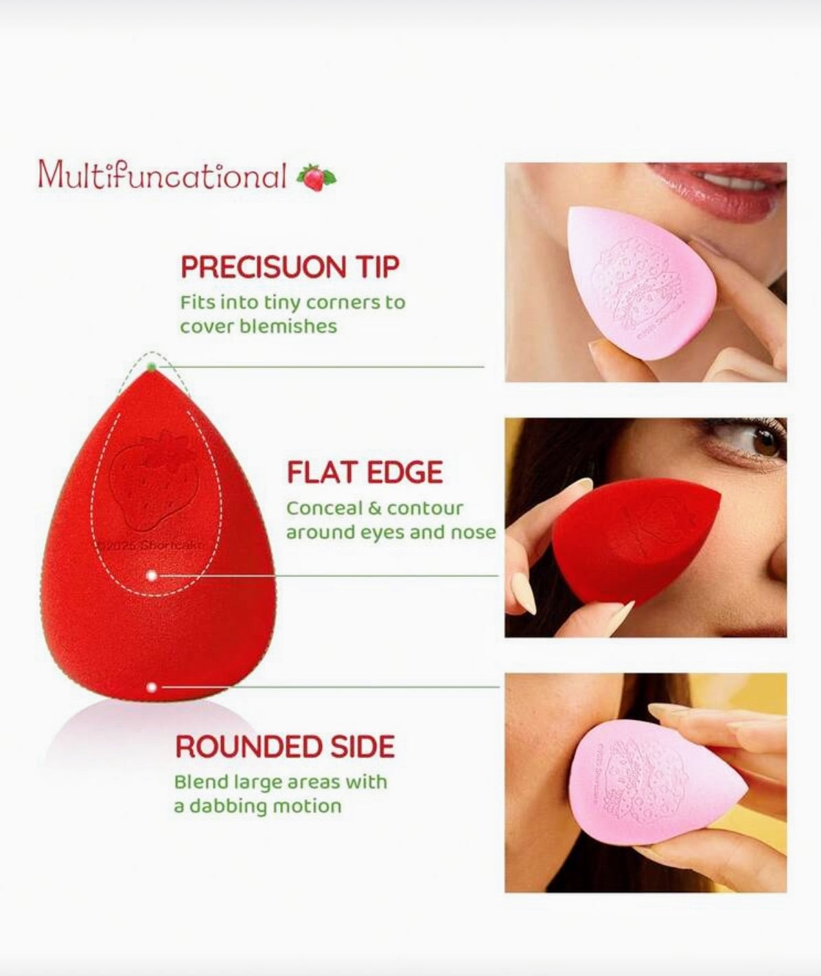 Strawberry Shortcake 5-Piece Makeup Sponge Set 🍓