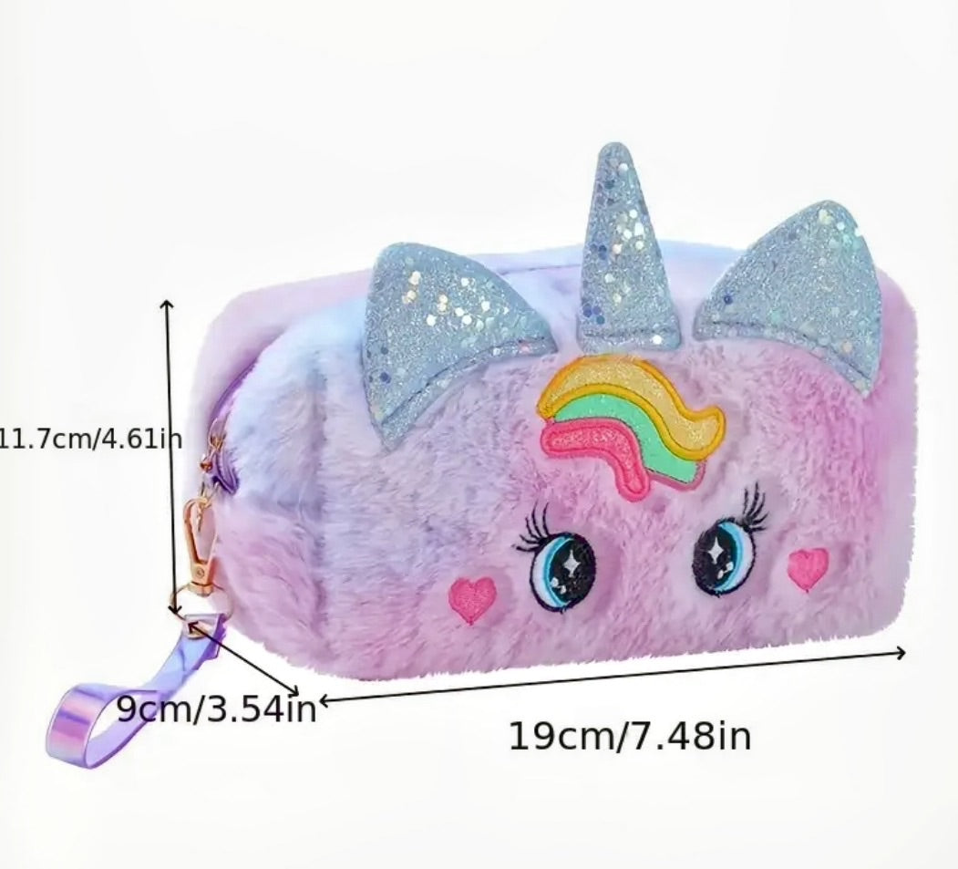 Plush Unicorn Makeup Bag