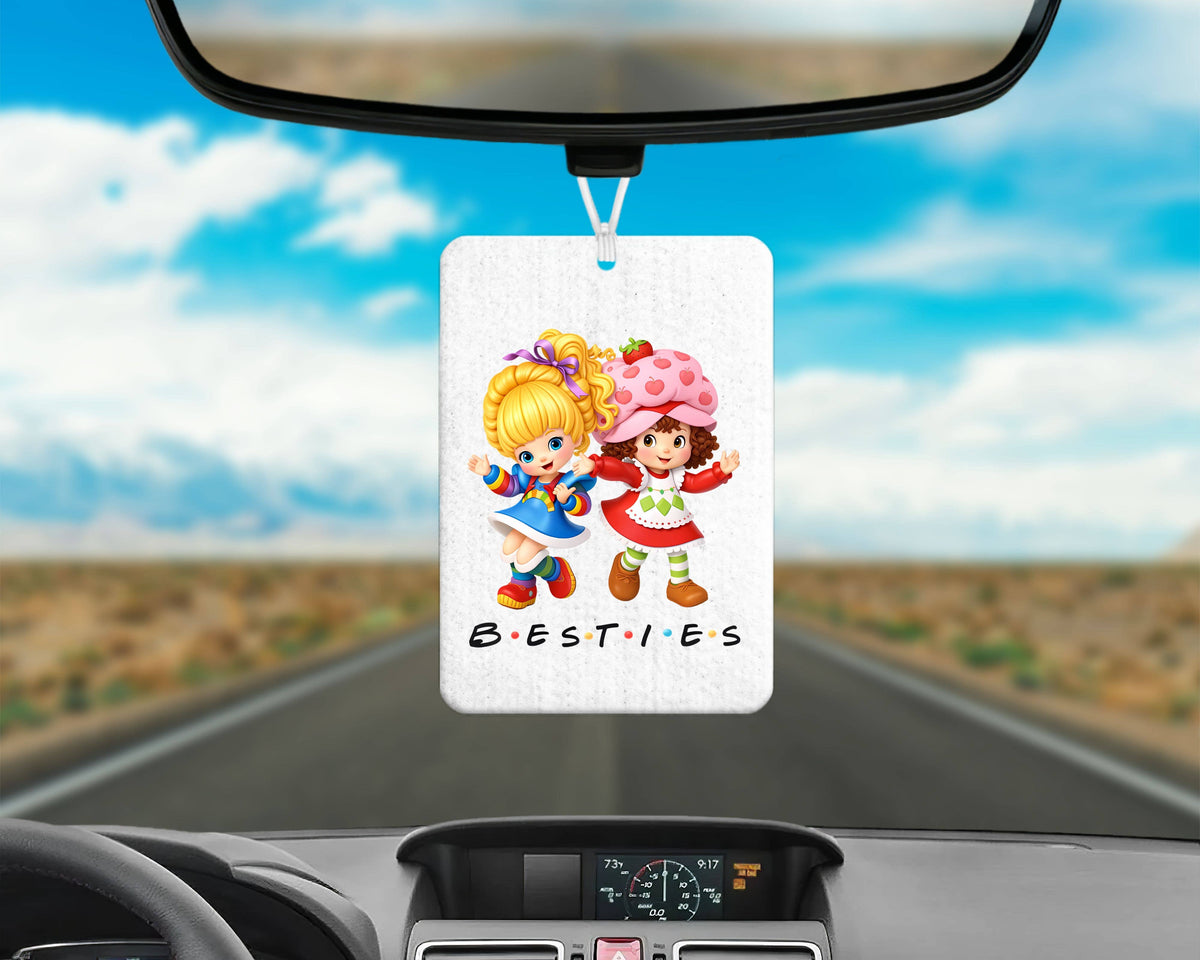 Besties - Retro Felt Car Freshie with Scent Spray