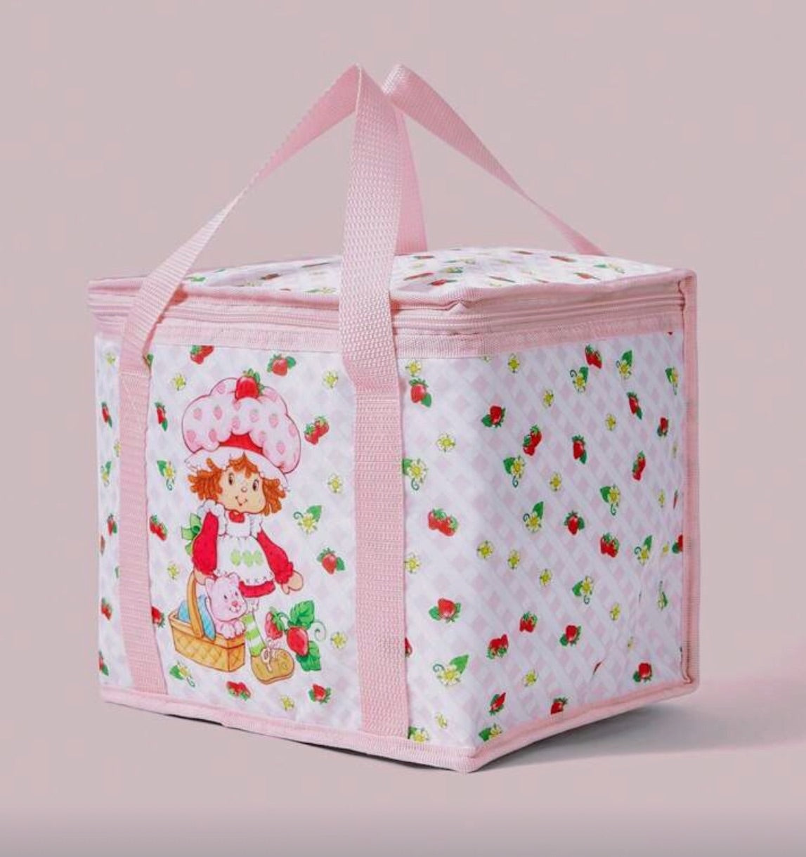 Strawberry Shortcake Cooler Bag – White & Pink 🍓