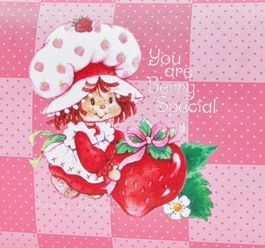 Strawberry Shortcake Pink Plaid Makeup Bag