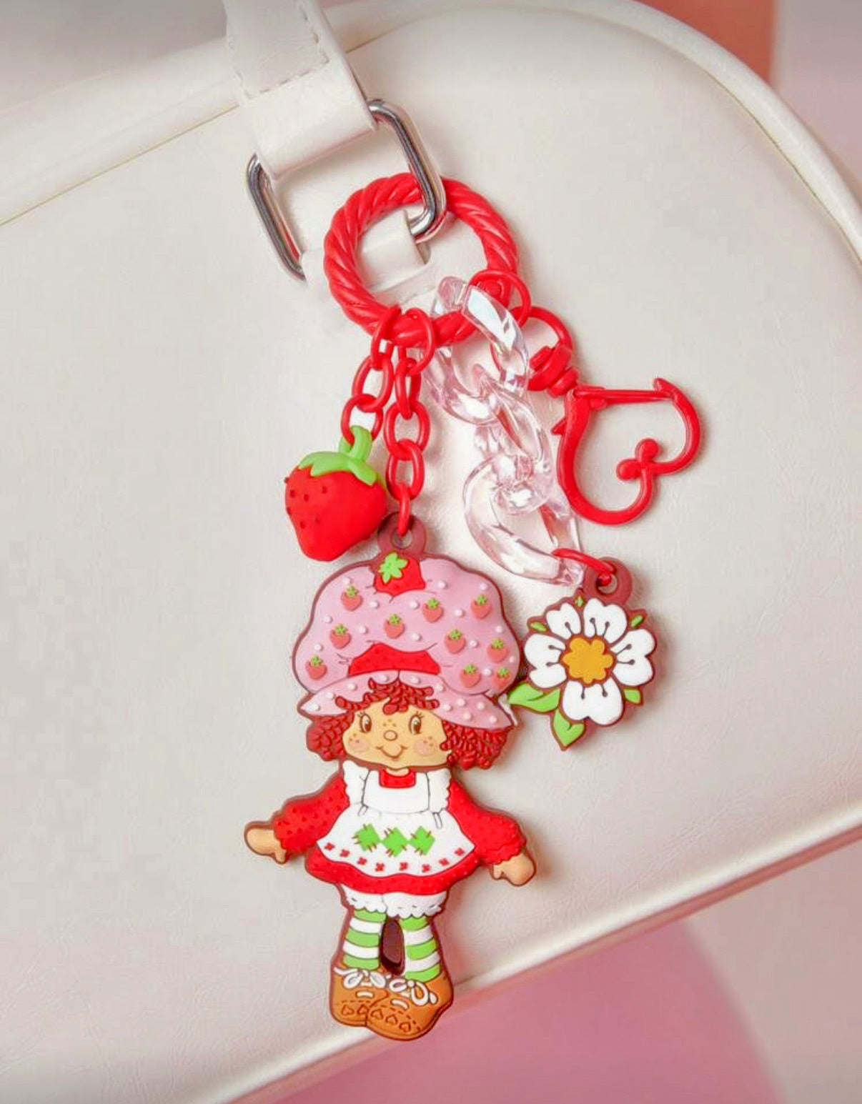 Strawberry Shortcake 3D Strawberry Flower Keychain