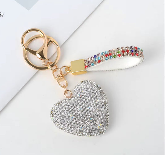 Heart Crystal Bag Charm