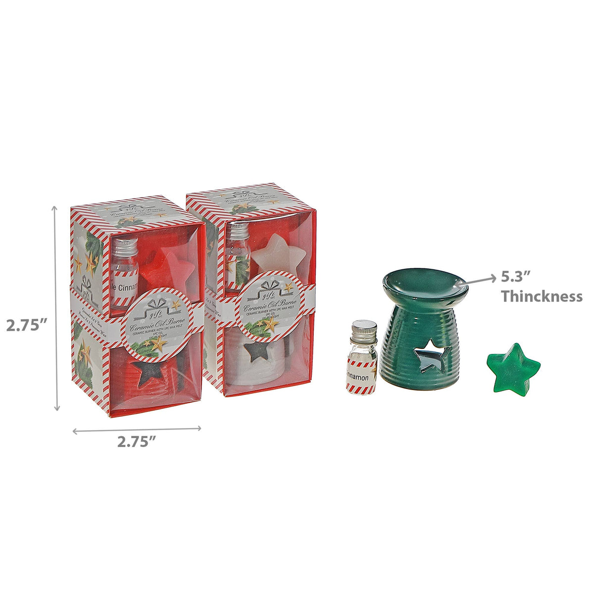 CERAMIC STAR WAX & OIL BURNER GIFT SET
