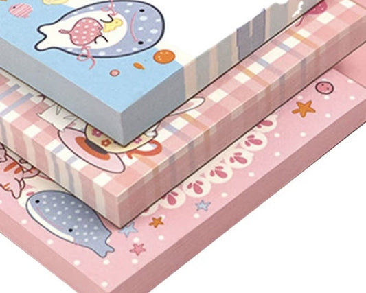 Pastel illustrated sticky note pads - cropped supplier product photograph