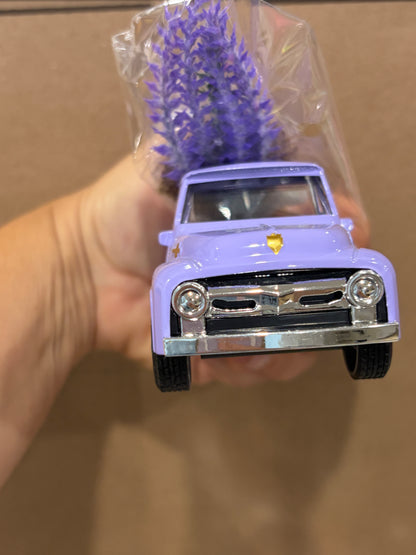 💜 Miniature Lavender Flower Market Pickup Truck