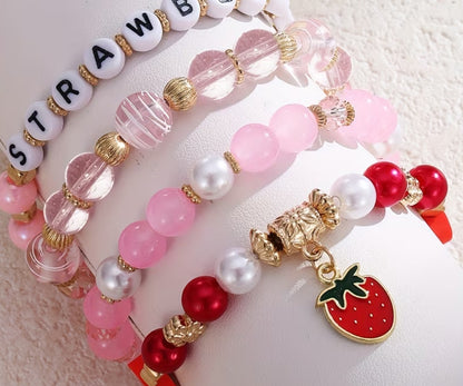 Strawberry beaded bracelets