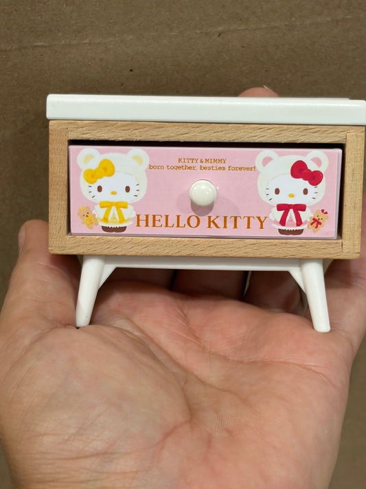 Hello Kitty & Mimmy Miniature Nightstand – 1:12 Scale