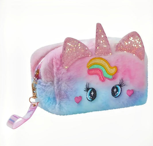 Plush Unicorn Makeup Bag