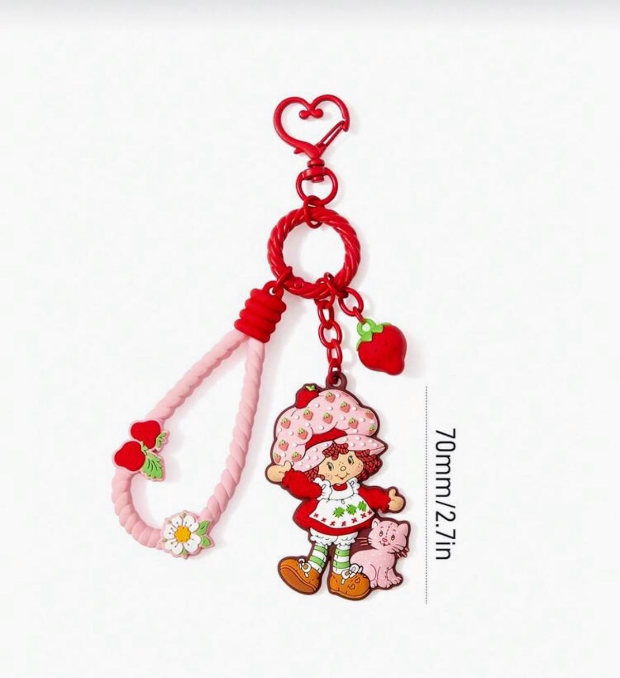 Strawberry Shortcake Bag Charm with Rope 🍓