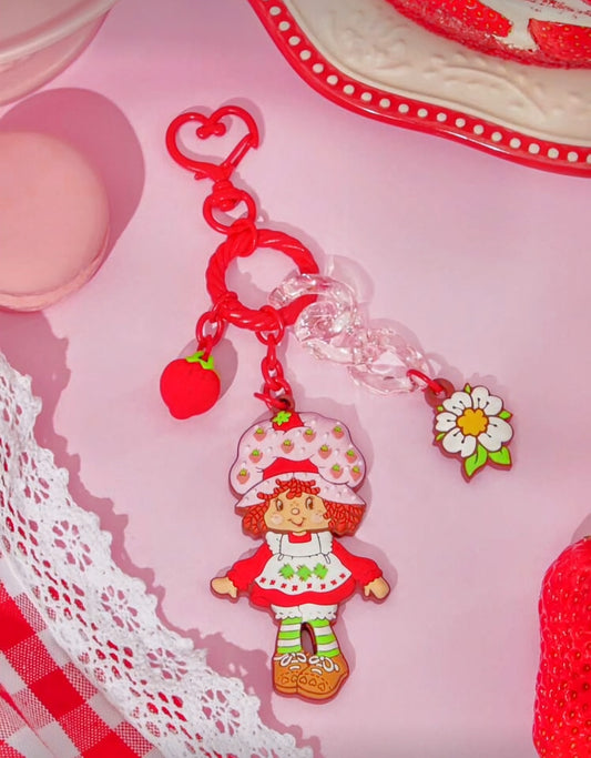 Strawberry Shortcake 3D Strawberry Flower Keychain