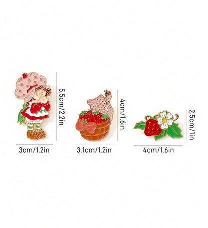 Shortcake 3-Piece Enamel Pin Set 🍓