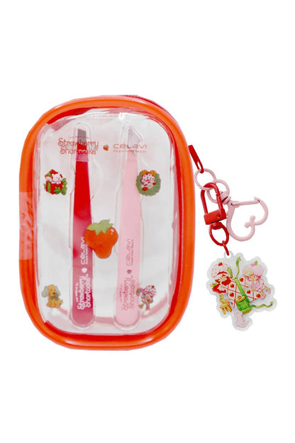 Celavi Strawberry Shortcake 2 pcs mini tweezer set with Keychain