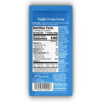 Rudolph and Clarice Vanilla Cream Cocoa (1.25oz Packets)