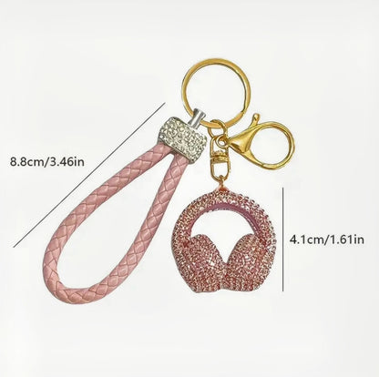 Braided Rope Rhinestone Headphone Bag Charm