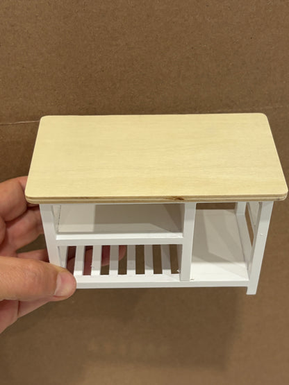 1:12 Scale Miniature Farmhouse Kitchen Island