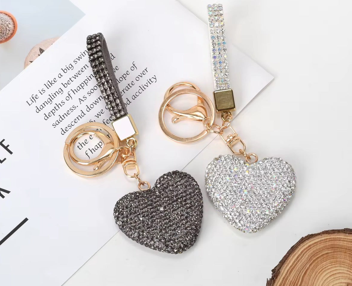 Heart Crystal Bag Charm