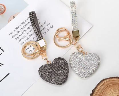 Heart Crystal Bag Charm