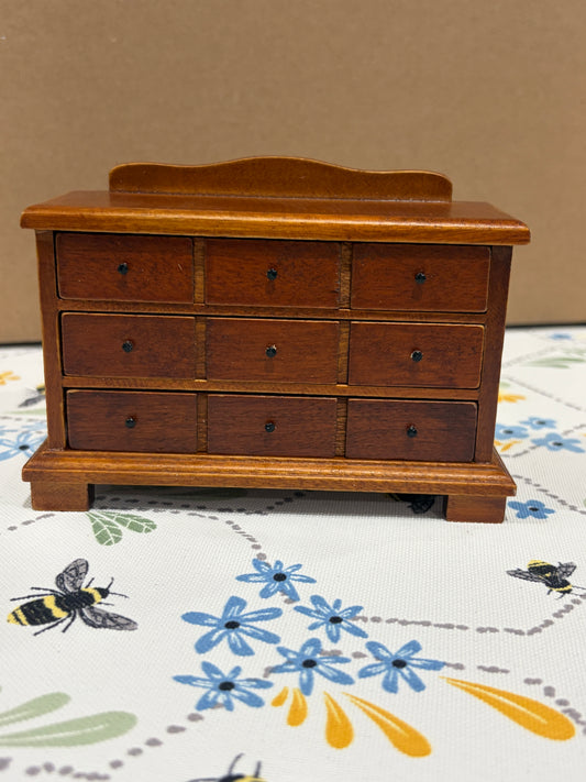 1:12 Scale Miniature Antique 9-Drawer Apothecary Chest