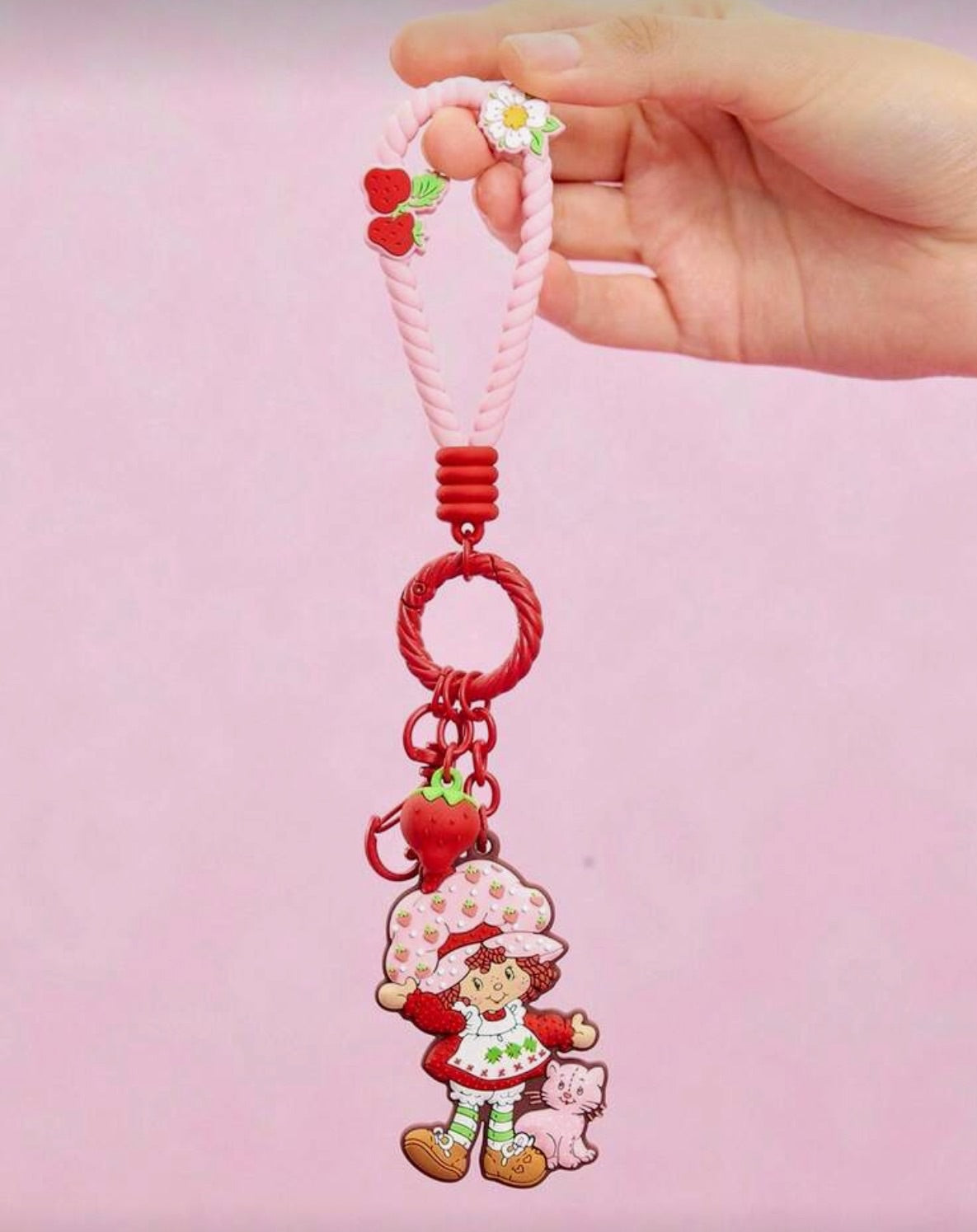 Strawberry Shortcake Bag Charm with Rope 🍓