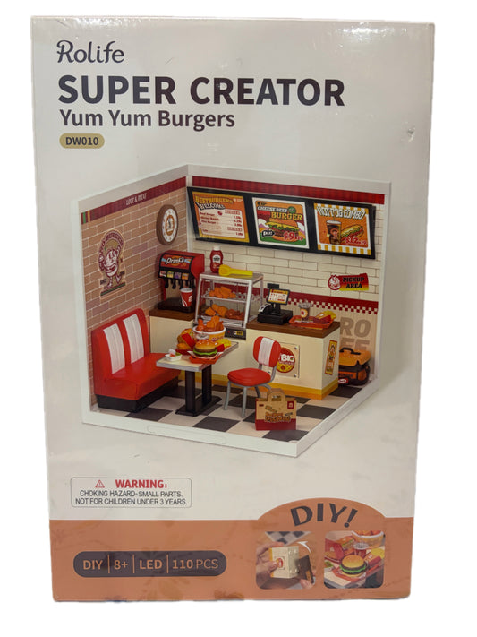 Rolife Super Creator – Yum Yum Burgers DIY Miniature Kit