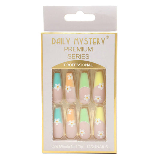 Pastel Flower Tip Press-On Nails