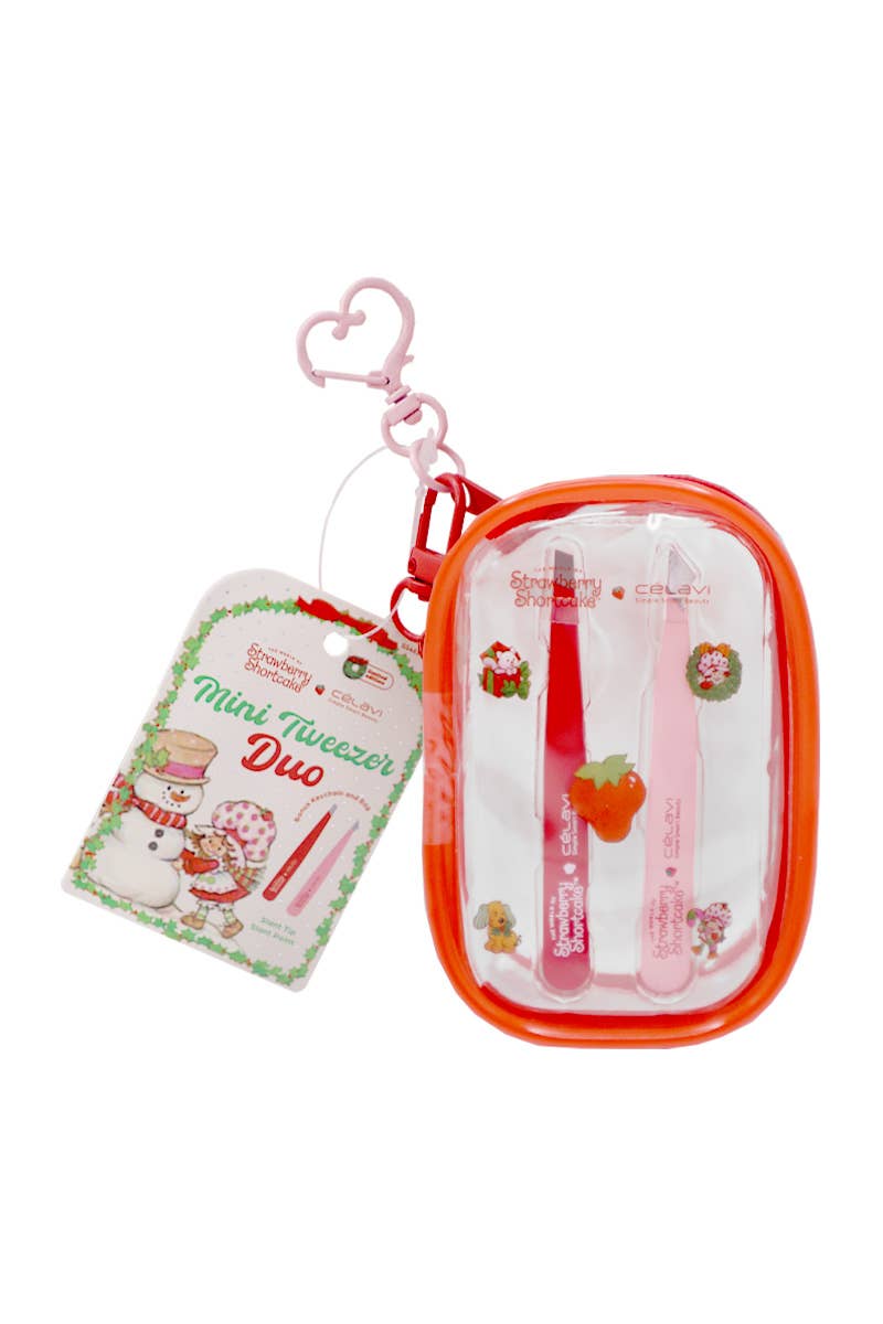 Celavi Strawberry Shortcake 2 pcs mini tweezer set with Keychain