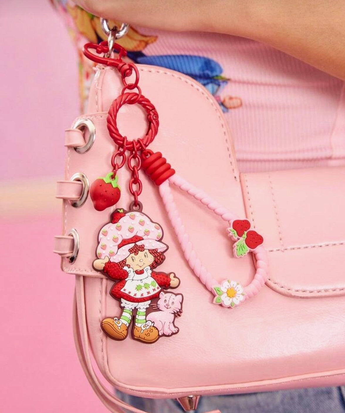 Strawberry Shortcake Bag Charm with Rope 🍓