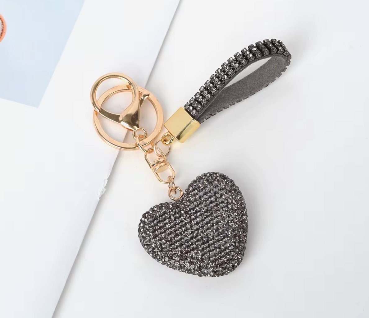 Heart Crystal Bag Charm