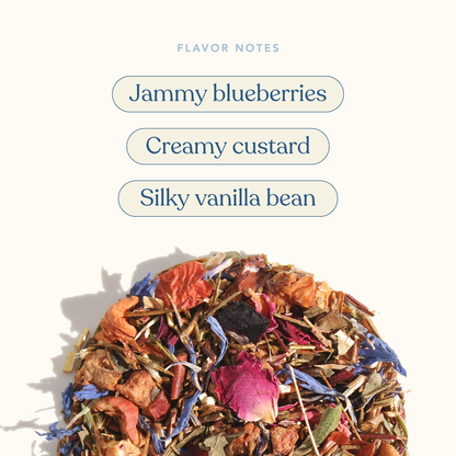 COMING SOON!  Blueberry Custard Creme Herbal Tea