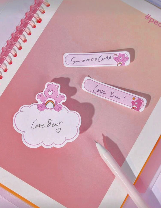 Care Bears 60-Sheet Pink Heart-Shaped Sticky Notes