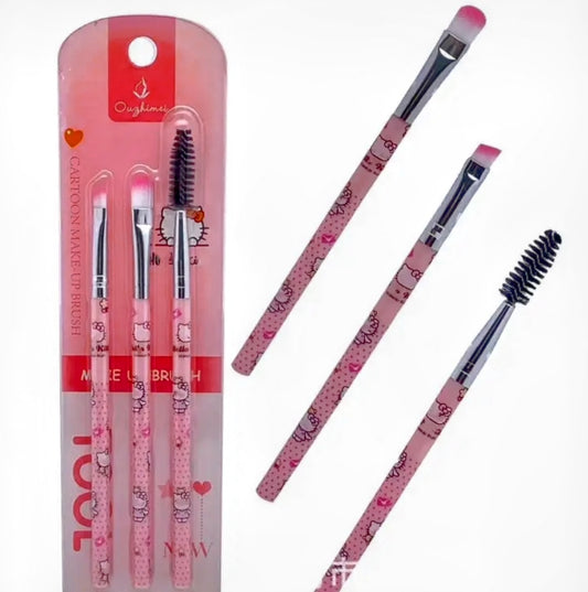 Hello Kitty Makeup Brush Set – 3 Piece (Pink)