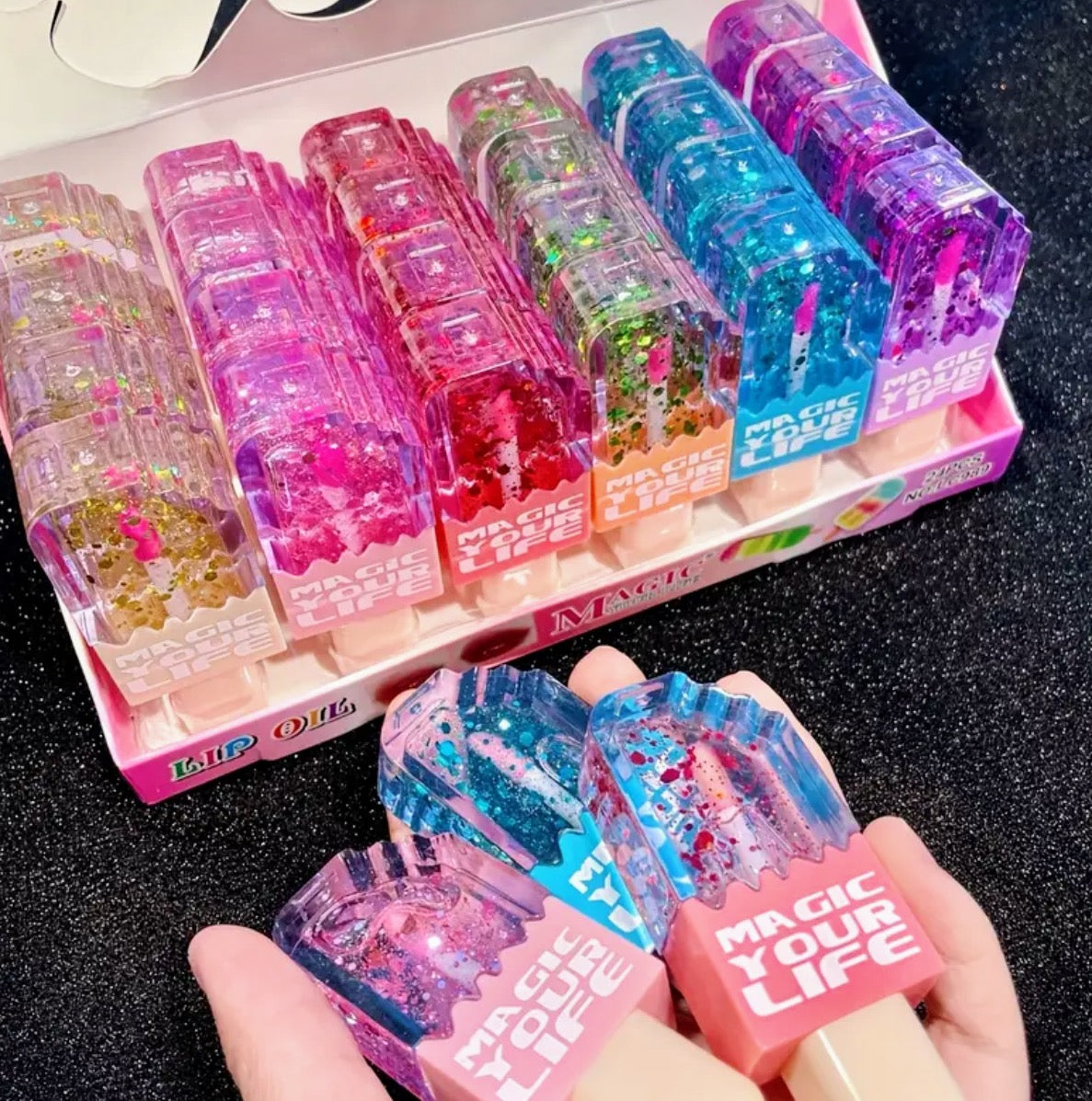 Ice Cream Glitter Lip Stain – Temperature-Change Tinted Lip Oil