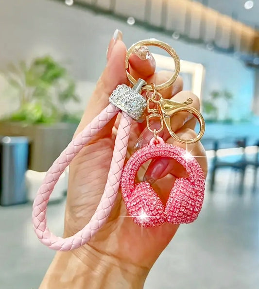 Braided Rope Rhinestone Headphone Bag Charm