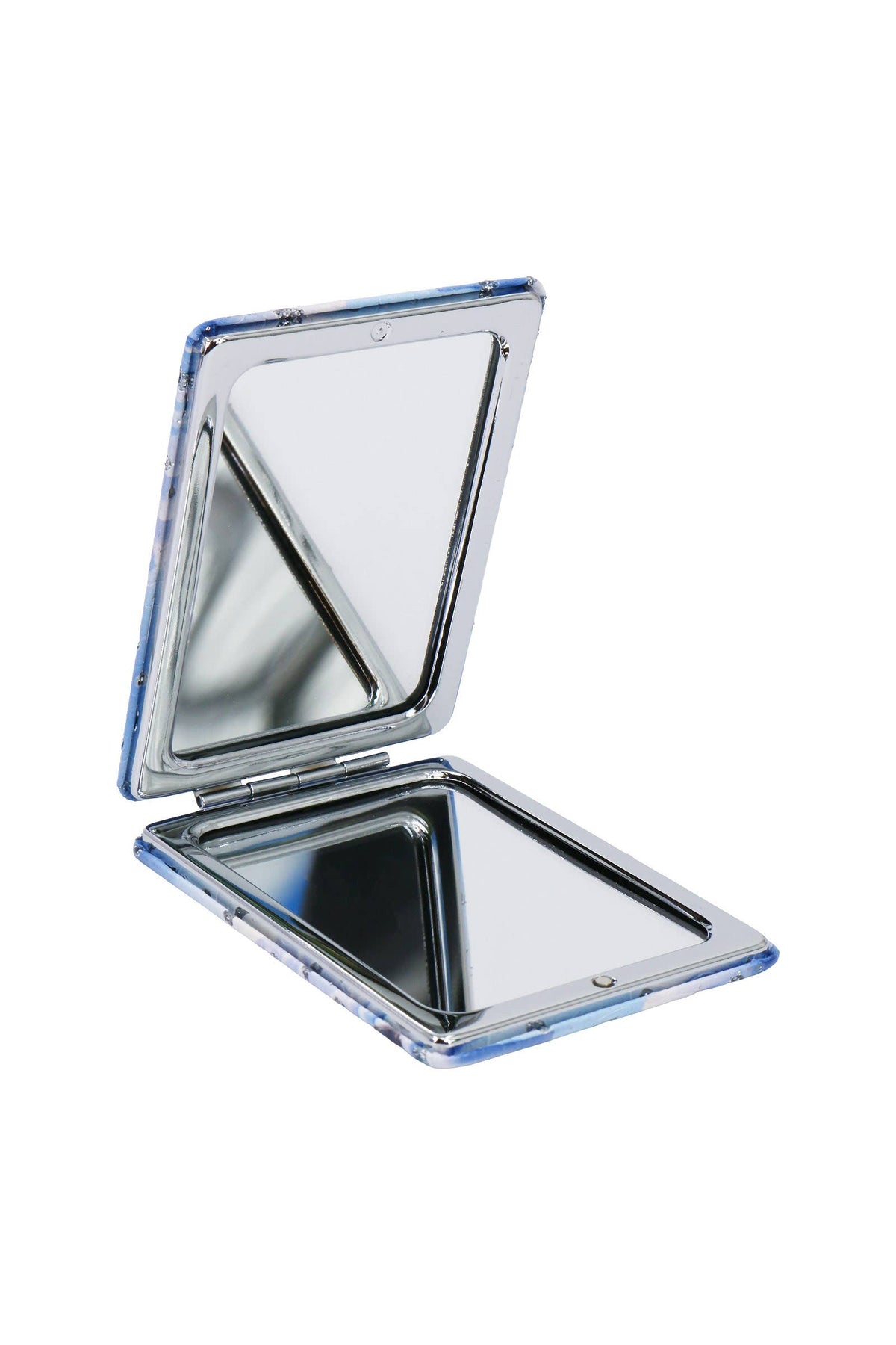 Blue Christmas Wonderland Glitter Compact Mirror