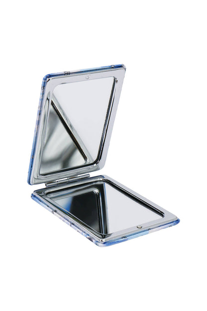 Blue Christmas Wonderland Glitter Compact Mirror