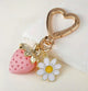 Resin Strawberry Flower Bag Charm