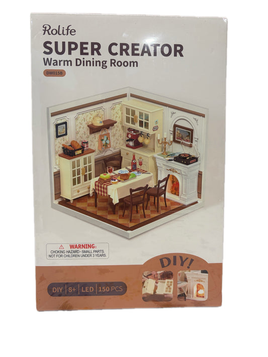 Rolife Super Creator – Warm Dining Room DIY Miniature Kit