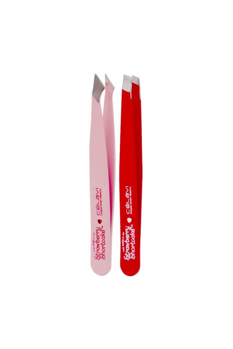 Celavi Strawberry Shortcake 2 pcs mini tweezer set with Keychain