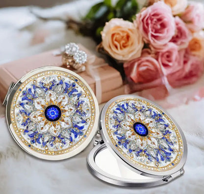 Elegant Blue Floral and Gemstone