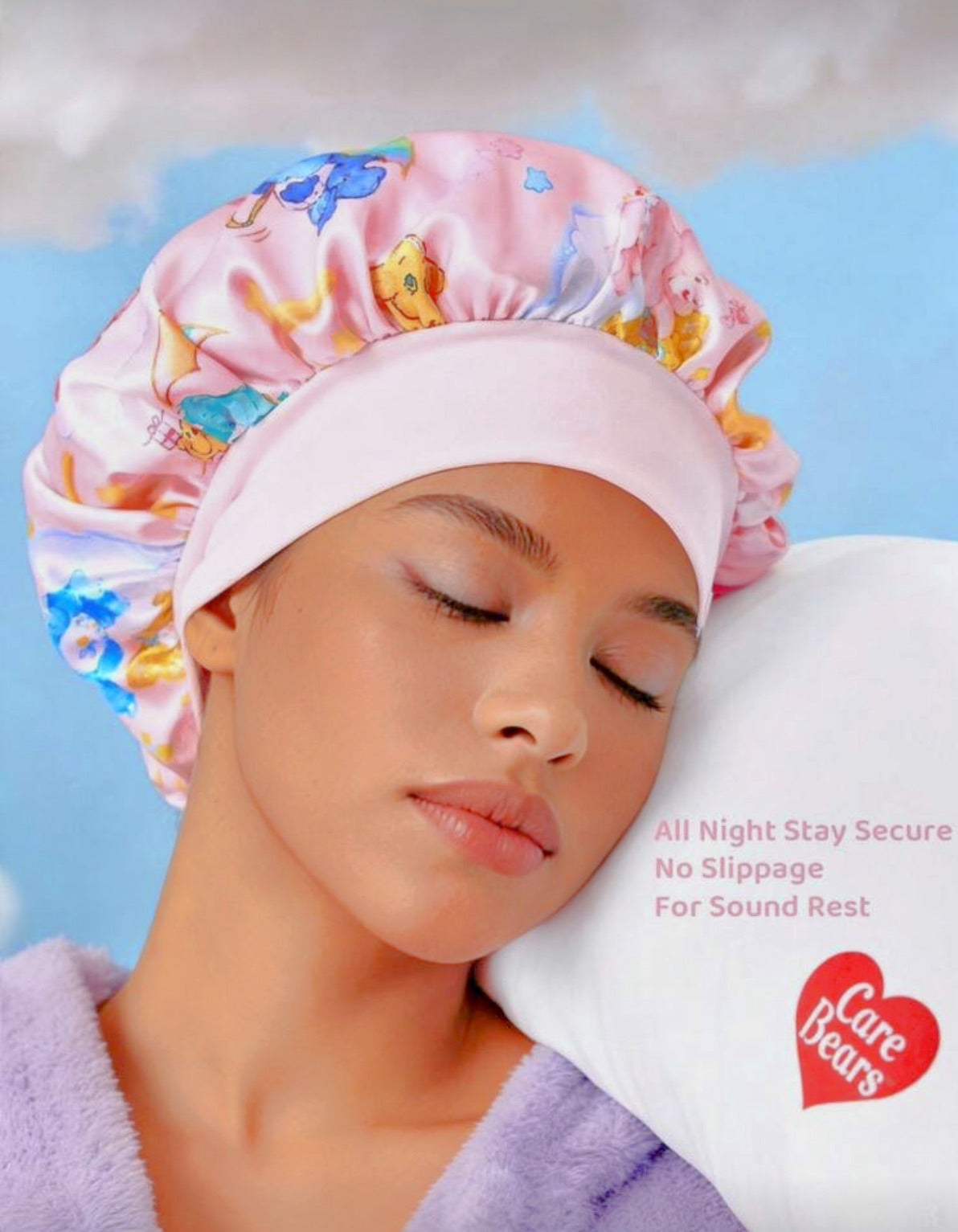 Care Bears Pink Heart & Rainbow Cloud Double-Layer Hair Care Cap