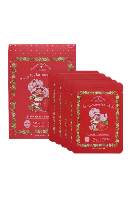 Strawberry Shortcake  - Strawberry + Collagen Sheet Mask - 5 pcs Set