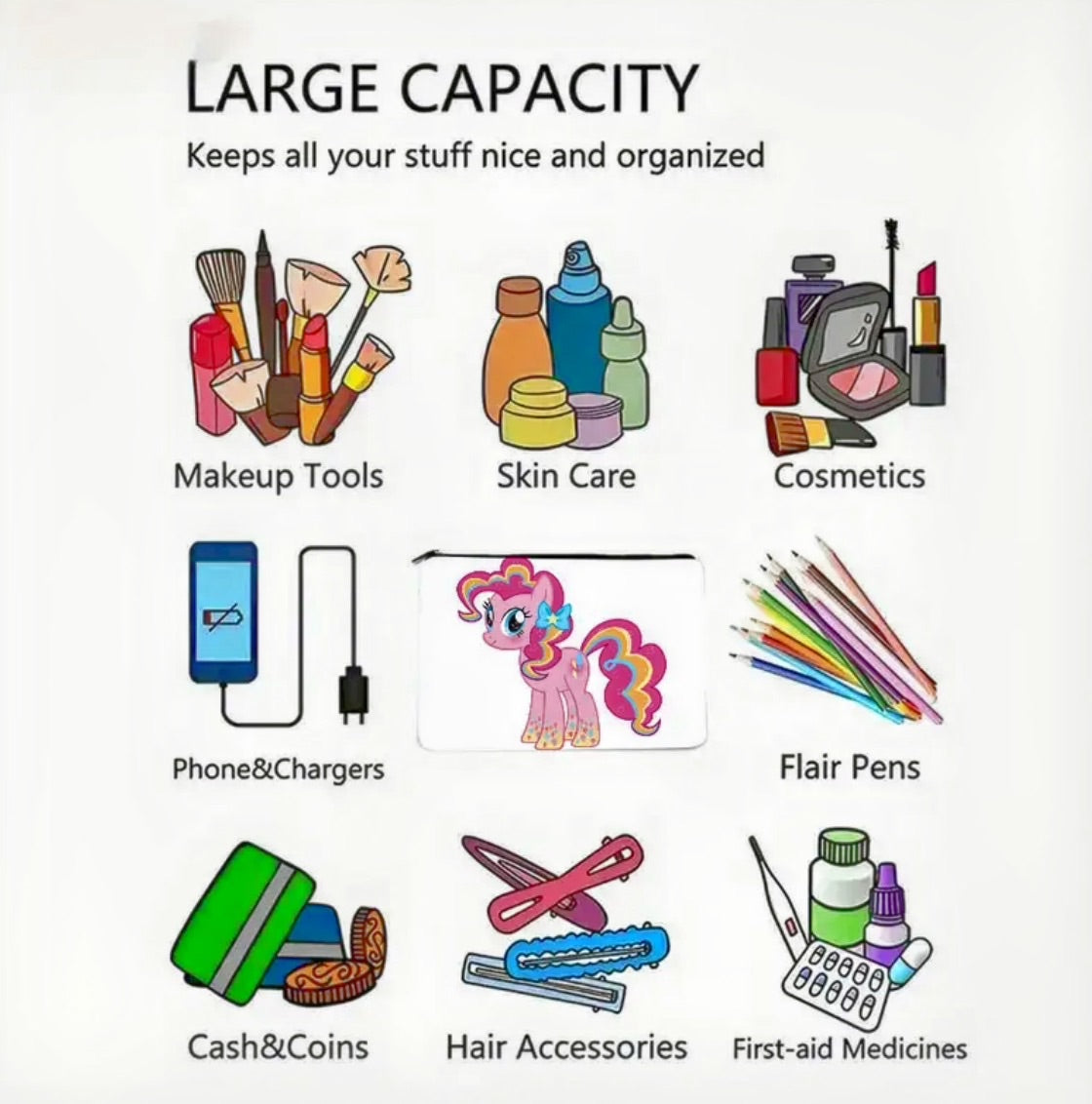 Officially Licensed -  My Little Pony & Pinkie Pie Makeup Bag