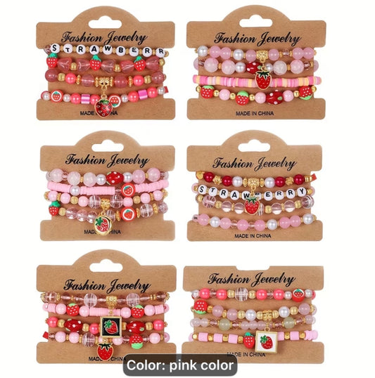 Strawberry beaded bracelets