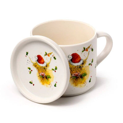 Christmas Highland Cow Porcelain Mug