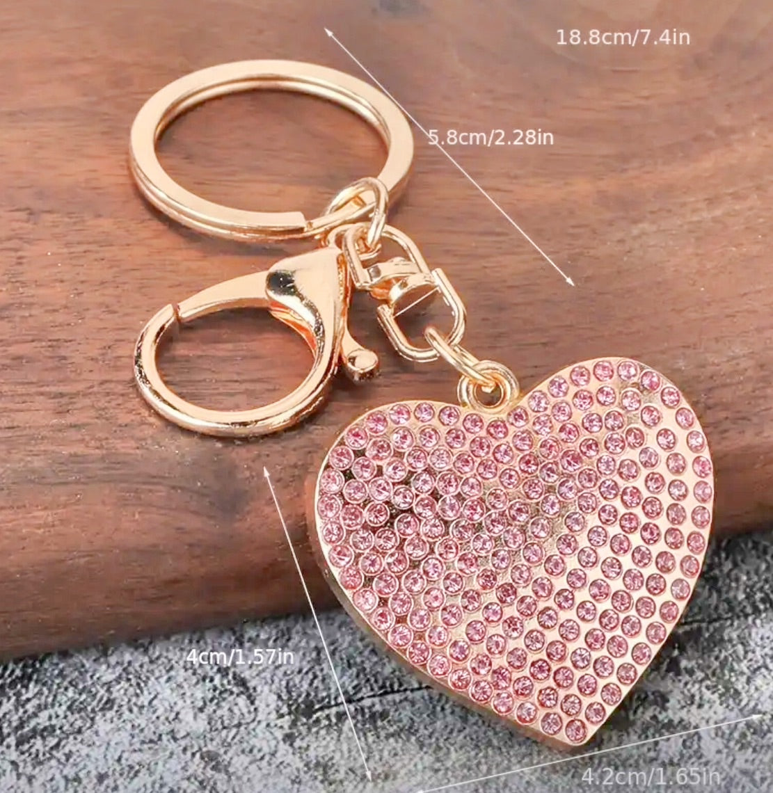 Fashion Rhinestone Heart-Shaped Bag Charm