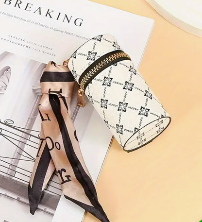 Vintage Synthetic Leather Keychain - Lipstick Holder