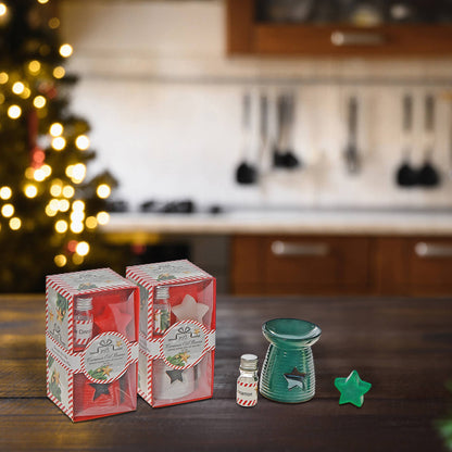 CERAMIC STAR WAX & OIL BURNER GIFT SET